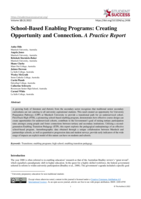 School-Based enabling programs: Creating opportunity and connection. A Practice Report