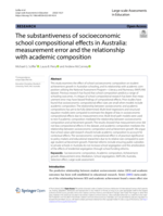 The substantiveness of socioeconomic school compositional effects in Australia: measurement error and the relationship with academic composition