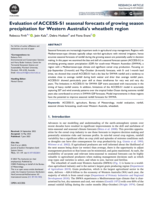 Evaluation of ACCESS-S1 seasonal forecasts of growing season precipitation for Western Australia's wheatbelt region