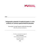 Antiparasitic potential of medicinal plants: In vitro evidence on common gastrointestinal parasites