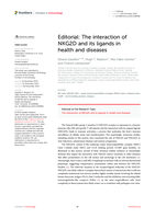 Editorial: The interaction of NKG2D and its ligands in health and diseases