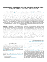 Consequences of supplementing duck's diet with charcoal on carcass criteria, meat quality, nutritional composition, and bacterial load