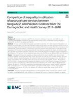 Comparison of inequality in utilization of postnatal care services between Bangladesh and Pakistan: Evidence from the Demographic and Health Survey 2017-2018