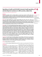 Spending on health and HIV/AIDS: domestic health spending and development assistance in 188 countries, 1995-2015