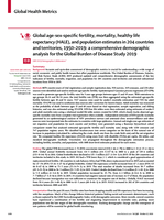 Global age-sex-specific fertility, mortality, healthy life expectancy (HALE), and population estimates in 204 countries and territories, 1950-2019: a comprehensive demographic analysis for the Global Burden of Disease Study 2019