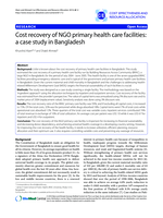 Cost recovery of NGO primary health care facilities: a case study in Bangladesh