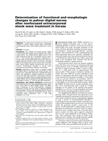 Determination of functional and morphologic changes in palmar digital nerves after nonfocused extracorporeal shock wave treatment in horses