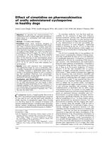 Effect of cimetidine on pharmacokinetics of orally administered cyclosporine in healthy dogs