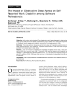 The Impact of Obstructive Sleep Apnea on Self-Reported Work Disability among Software Professionals