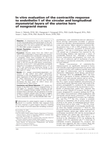 In vitro evaluation of the contractile response to endothelin-1 of the circular and longitudinal myometrial layers of the uterine horn of nongravid mares