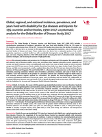 Global, regional, and national incidence, prevalence, and years lived with disability for 354 diseases and injuries for 195 countries and territories, 1990–2017: A systematic analysis for the Global Burden of Disease Study 2017