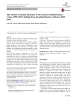 The burden of mental disorders in the Eastern Mediterranean region, 1990-2015: findings from the global burden of disease 2015 study