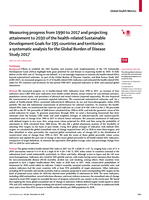 Measuring&nbsp;progress&nbsp;from&nbsp;1990&nbsp;to&nbsp;2017&nbsp;and&nbsp;projecting&nbsp;attainment&nbsp;to 2030 of the health-related Sustainable Development Goals for 195 countries and territories: a systematic analysis for the Global Burden of Disease Study&nbsp;2017