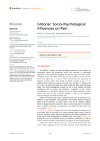 Editorial: Socio-Psychological Influences on Pain