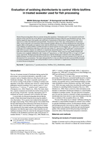 Evaluation of oxidising disinfectants to control Vibrio biofilms in treated seawater used for fish processing