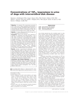 Concentrations of 15F2t isoprostane in urine of dogs with intervertebral disk disease