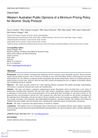 Western Australian Public Opinions of a Minimum Pricing Policy for Alcohol: Study Protocol