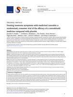 Treating insomnia symptoms with medicinal cannabis: a randomized, crossover trial of the efficacy of a cannabinoid medicine compared with placebo