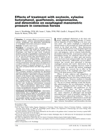 Effects of treatment with oxytocin, xylazine butorphanol, guaifenesin, acepromazine, and detomidine on esophageal manometric pressure in conscious horses