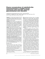 Plasma concentrations of endothelin-like immunoreactivity in healthy horses and horses with naturally acquired gastrointestinal tract disorders