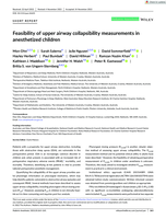 Feasibility of upper airway collapsibility measurements in anesthetized children