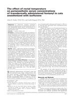 The effect of rectal temperature on perianesthetic serum concentrations of transdermally administered fentanyl in cats anesthetized with isoflurane