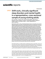Shift work, clinically significant sleep disorders and mental health in a representative, cross-sectional sample of young working adults