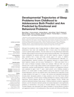 Developmental trajectories of sleep problems from childhood to adolescence both predict and are predicted by emotional and behavioral problems