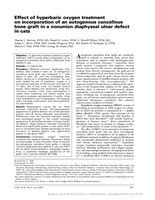 Effect of hyperbaric oxygen treatment on incorporation of an autogenous cancellous bone graft in a nonunion diaphyseal ulnar defect in cats