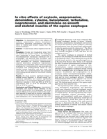 In vitro effects of oxytocin, acepromazine, detomidine, xylazine, butorphanol, terbutaline, isoproterenol, and dantrolene on smooth and skeletal muscles of the equine esophagus