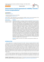 Determinants of social organizational credibility: Towards a formal conceptualization