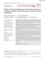 Incidence of and associated factors for bacterial colonization of intravenous catheters removed from dogs in response to clinical complications