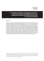 A sequential intergrated sustainable organisation-stakeholder relationship (SISOSR) process for building organisation-stakeholder partnerships: A conceptual framework