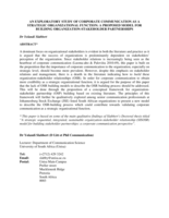 An exploratory study of corporate communication as a strategic organizational function: A proposed model for building organization-stakeholder partnerships