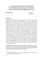 A strategic organisation-stakeholder relationship-building model: an external organisational-orientated perspective