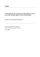 Soil amendments for management of Phytophthora root rot in avocado and their impact on the soil microbiome