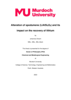 Alteration of spodumene (LiAlSi2O6) and its impact on the recovery of lithium