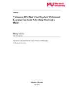 Vietnamese EFL High School Teachers' Professional Learning: Can Social Networking Sites Lend a Hand?