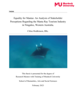 Equality for Mantas: An Analysis of Stakeholder Perceptions Regarding the Manta Ray Tourism Industry in Ningaloo, Western Australia