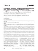 Gabapentin, melatonin, and acepromazine combination prior to hospital visits decreased stress scores in aggressive and anxious dogs in a prospective clinical trial