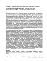 How are professional programs from diverse disciplines approaching the development and assessment of competence at a Mid-Sized Canadian University?