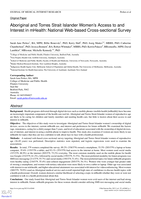 Aboriginal and Torres Strait Islander Women's Access to and Interest in mHealth: National Web-based Cross-sectional Survey