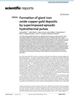 Formation of giant iron oxide-copper-gold deposits by superimposed episodic hydrothermal pulses