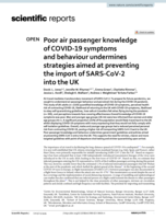 Poor air passenger knowledge of COVID-19 symptoms and behaviour undermines strategies aimed at preventing the import of SARS-CoV-2 into the UK