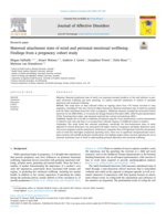 Maternal attachment state of mind and perinatal emotional wellbeing: Findings from a pregnancy cohort study