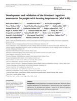 Development and validation of the Montreal cognitive assessment for people with hearing impairment (MoCA-H)