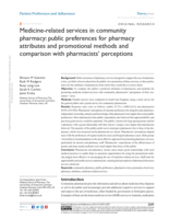 Medicine-related services in community pharmacy: public preferences for pharmacy attributes and promotional methods and comparison with pharmacists' perceptions