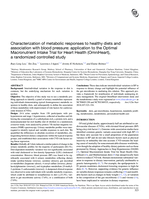 Characterization of metabolic responses to healthy diets and association with blood pressure: application to the Optimal Macronutrient Intake Trial for Heart Health (OmniHeart), a randomized controlled study