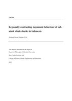 Regionally contrasting movement behaviour of sub-adult whale sharks in Indonesia