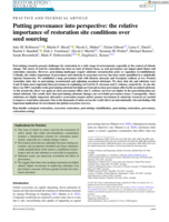 Putting provenance into perspective: The relative importance of restoration site conditions over seed sourcing